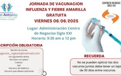 Participa mañana en la jornada de vacunación contra influenza y fiebre amarilla